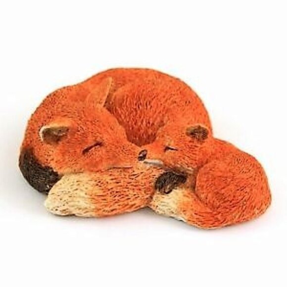 Mama Baby Sleeping Miniature Foxes - Picture 1 of 1